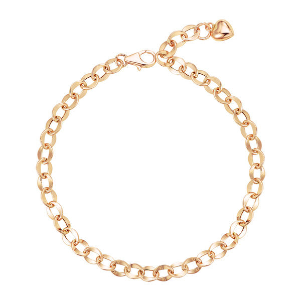 Nijizjuり Jewellery 14K GOLD Daily Round Heart Bracelet