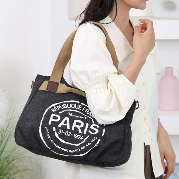 Befemo Mall college student 500NNK45 canvas shoulder crossbody bag for girls black