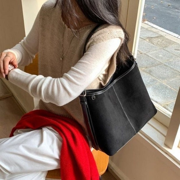Befumo Modern 164VZN03 Suede Belted Shoulder Bag Daily Bag 22978