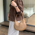 Befume Suede 183EGS40 Round Toe Buckle Shoulder Bag