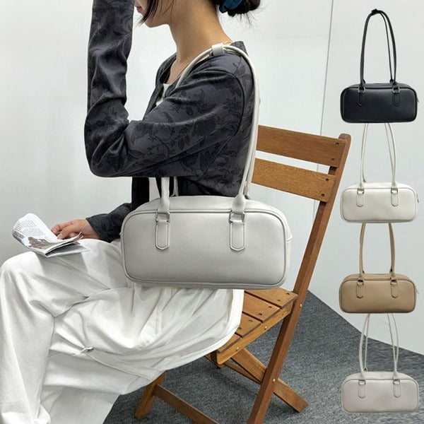 Befriends Minimal 033DMS25 Women's Baguet Shoulder Bag Daily Casual Leather