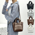 Befume Women 452HME73 Padded Quilting Mini Tote Shoulder Bag Winter Daily Casual
