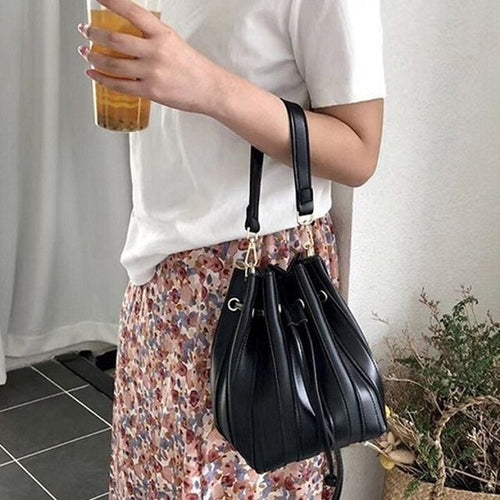 "bestom pouch included 424NUH01 pleated bucket bag daily bag 1091"