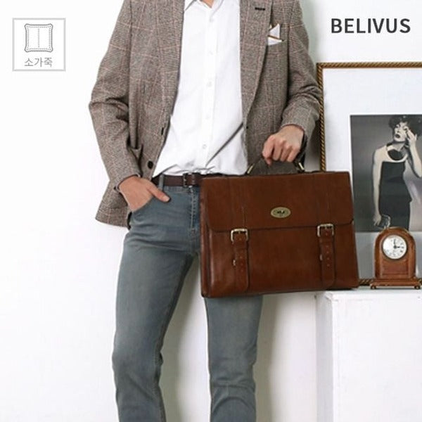 Best Friend Mall Billybus Men's Document Bag SSB224 Leather Briefcase