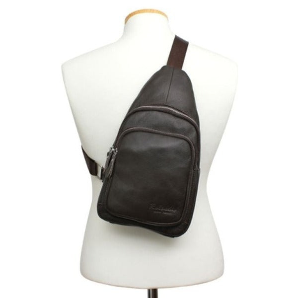 Befmall 5111 Blue Mount Natural Cowhide Leather Men's Sling Bag Messenger Bag