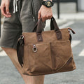 Men's Canvas Bag College Student Messenger Bag Student Canvas Crossbody Bag