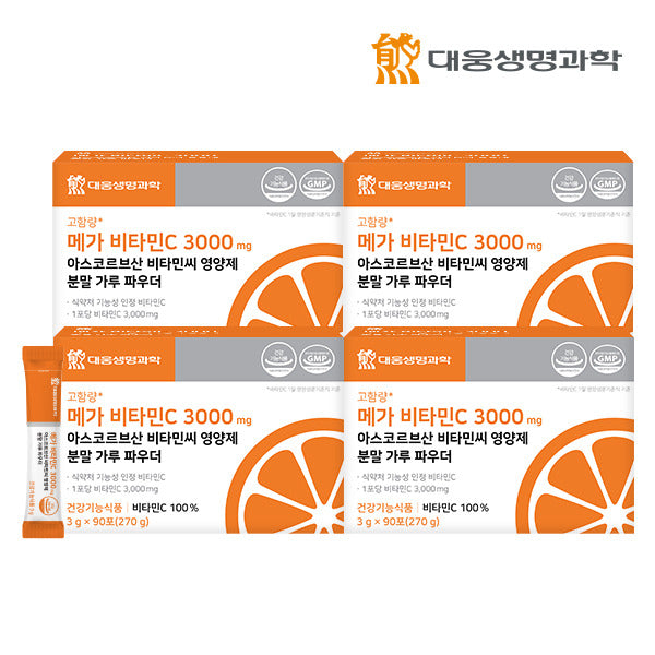 Daewoong Biomedical Mega Vitamin C 3000 mg Vitamin C Supplement 4 boxes (360 packs)