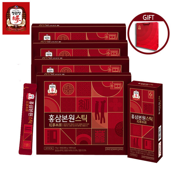 Jeonghwangchang Ginseng Origin Stick 10g 30 packs 4 boxes - Vitality Six-year-Root Ginseng Ginseng C