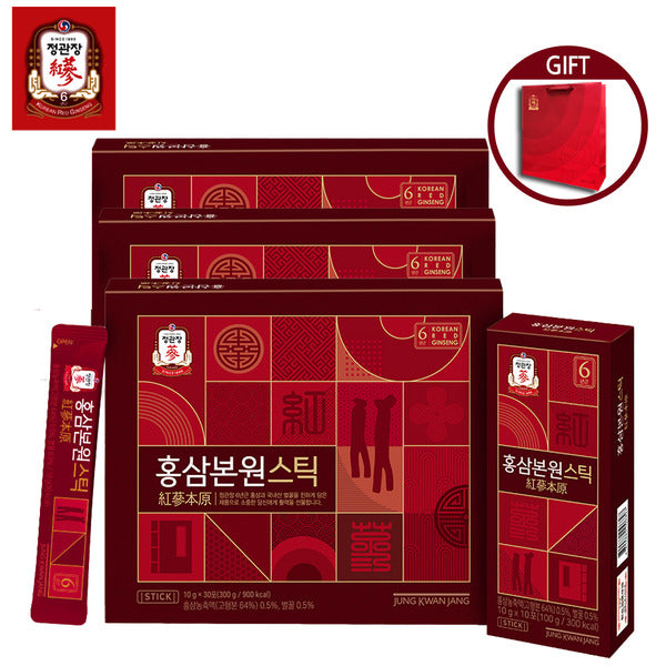 Jeong Kwan Jang Hongsam Bonwon Stick 10g 30 sticks 3 boxes Vitality 6-year Red Ginseng Red Ginseng C