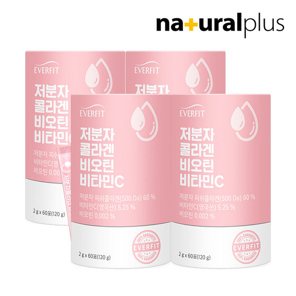 NaturalPlus EverFit Junior Low-Molecular Fish Collagen Biotin Vitamin C 60s x 4 / Hyaluronic Acid Dr