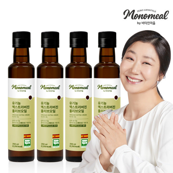Vitamin Village Monomil Organic Extra Virgin Olive Oil 250ml 4 bottles