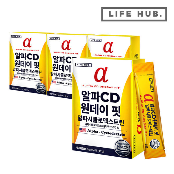 Lifehub AlphaCD One Day Fit Alpha Ciclohexylrin 4 Boxes (3g x 56 pouches)