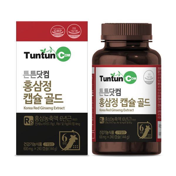 Teunteun.com Red Ginseng Extract Capsule Gold 600 mg x 240 Capsules (144 g) (2-month supply)