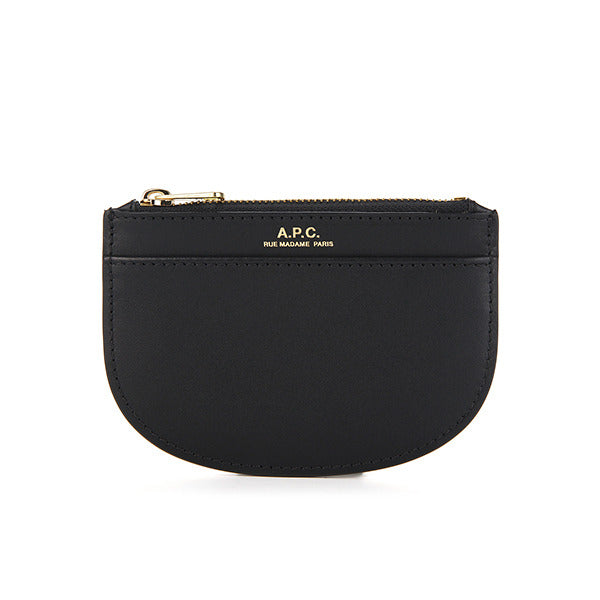Apese PXAWV F63439 LZZ Black Demi-Lune Half-Moon Zip Card Wallet