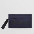 Bvlgari Burberry Print Logo Nylon Hand Strip Pouch Navy 80528411667288