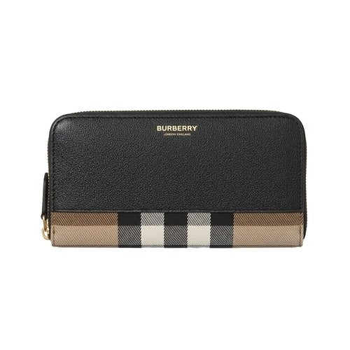 Burberry Shopping Bag Included Burberry Check Zip Round Wallet Black 81207581667288