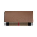 Burberry Shopping Bag Included Burberry HALTON Leather Flap Check Wallet 80845291667288