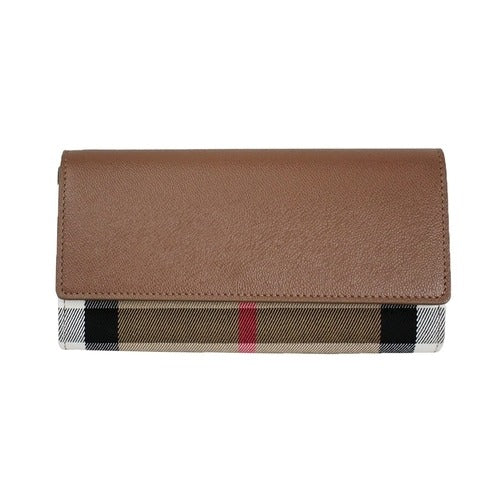 Burberry Shopping Bag Included Burberry HALTON Leather Flap Check Wallet 80845291667288
