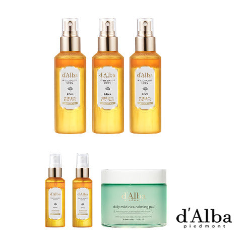 Dahlba White Truffle Royale Serum 100ml x 3 + 60ml x 2 + Shika Calming Pad x 1