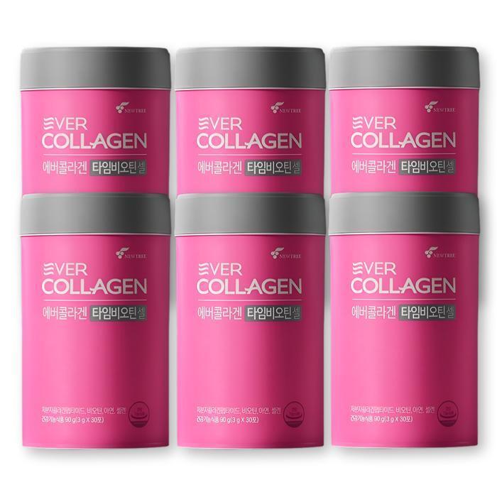 PARKSMONG Nutri Kim Hyeseo EverCollagen Time Biotin Cell 30 packs x 6 cans Low Molecular Collagen (3