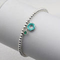 Athlete 925 sterling mint donut pendant birthstone silver bracelet