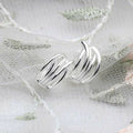 Athletic 925 sterling silver twisted line ring ear cuffs