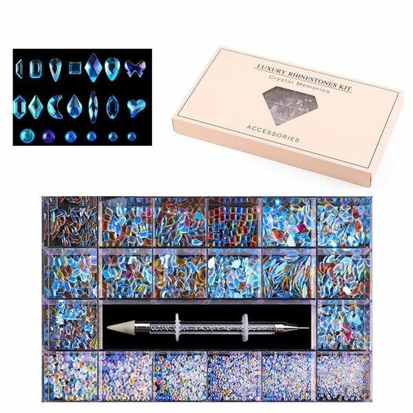 Altpia Nail Art Bulk Various Stones 20pcs + Stone Picker Set (WA06251)