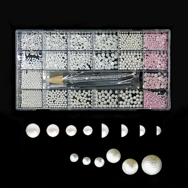 Altifia Nail Art Large Capacity Various Bead Stones Set 20+ Pick+Pincet (WAE14FB)