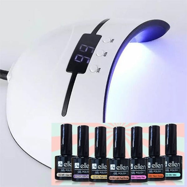 Artpia GelNail Dual Light Gel Lamp +EllenGel 5ea Hand and Foot Use (WB985D3)