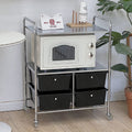 J-Life Polyn Kitchen Living Room Veranda Microwave Storage Metal Shelf Microwave Stand Bathroom Cabi