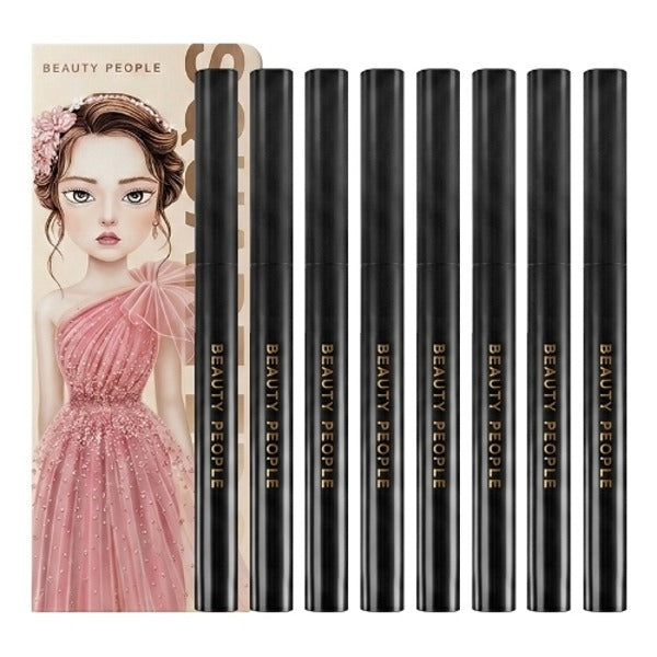 Guitar beauty people titanium woman square edge eyeliner black 8pcs