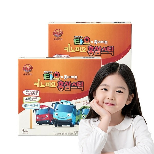 Dongwon Cheonjiin Tayo's Favorite Kinopio Red Ginseng Sticks (15g x 30 sticks 30 day supply) 2 sets