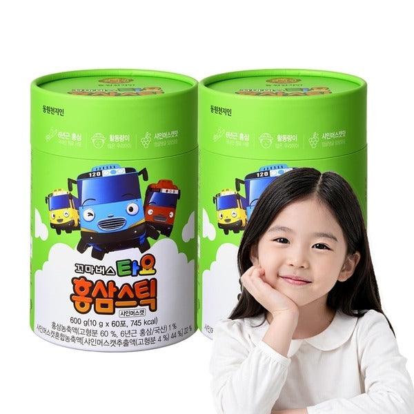 Dongwon Little Bus Tayo Red Ginseng Stick Shine Muscat (10g 60 sticks 60-day supply) x 2