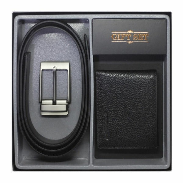 Ownerclan Genuine Leather Men's Wallet Belt Set Holiday Appreciation Special Gift Commemorative