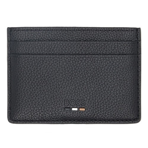 BOSS Boss logo detail grain technical leather cardholder black 50536513 001683990
