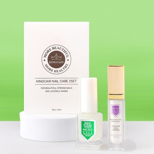 SK Store Guitar KingCare Microcell Vital Green+Caviar Nail Serum Nutrient Gift Set 2 Items