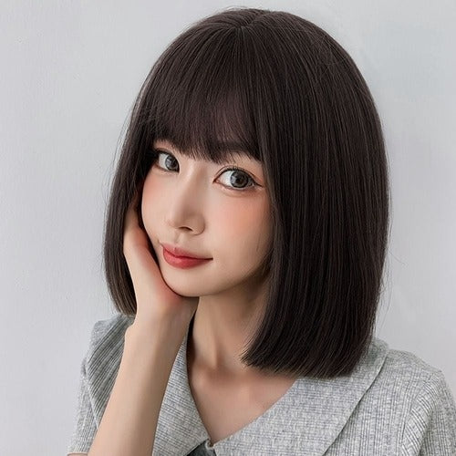 SK Store Guitar Haircut Short Hair Wig Dark Brown Female (KYR-WCB9A30) 684185