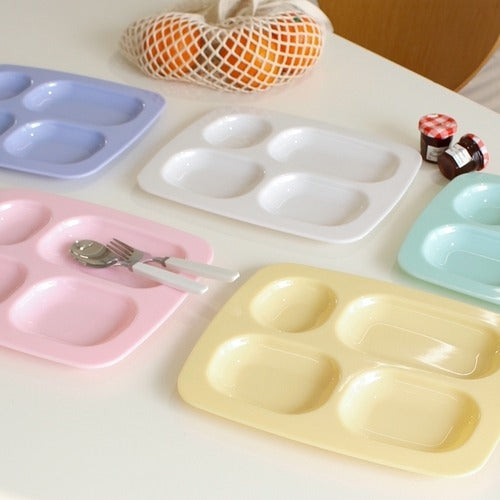 Pastel Melamine Children's Plate (280x227x21mm) x 4pcs 684207