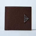 Prada Triangle Plaque Logo Grain Leather Wallet Brown 2MO513 2E54 F0038684309