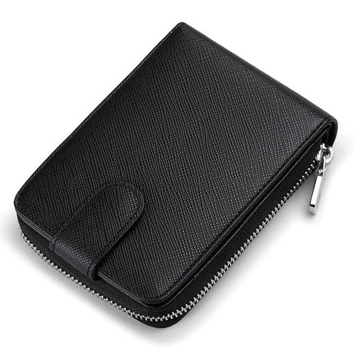 SK Stoa Student Card Wallet Premium Leather Card Holder Men's Casual Fashion Storage Bifold Wallet 6