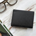SK Store Guitar Case Male Wallet Slim Wallet Vintage Basic Design Leather Wallet Black 684406