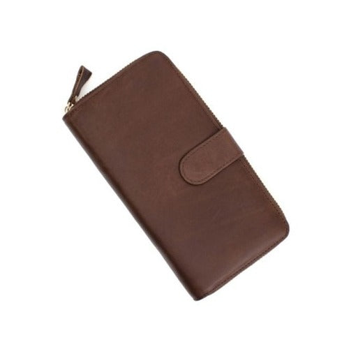 SK Storea Guitar Card Wallet F8001 Natural Cowhide Women's Zipper Simple Billfold 684406