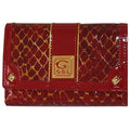 SK Store Guitar Case Leather Wallet LW9505 Genuine GBL Women's Luxury Red Enamel Compact Wallet 6844