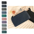SK Stoa Gita Women's Woven Lambskin Slim Zipper Long Wallet Basic FC63 684406