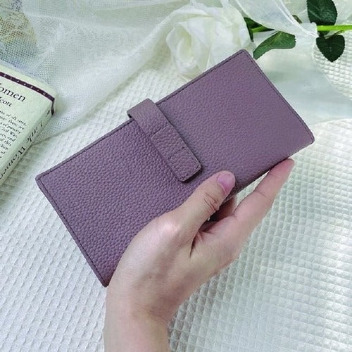 SK Stoa 기타 Money Clip Cool Shop Women's Genuine Cowhide Leather Plain Long Wallet Simple Design Mult
