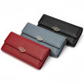 SK Storea Guitar Headphone Case Trendy 3 Colors Real Calf Leather Embossed Leaf Buckle Wallet 684406