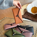 SK Stoa Leather Wallet Women Leather Buckle Long Wallet FC 536684406