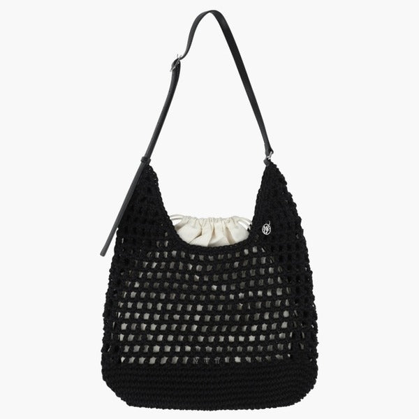 MaritteFrancoise Marielette Macramé Hobo Bag B1 MFG46UBG130 BLK IVR