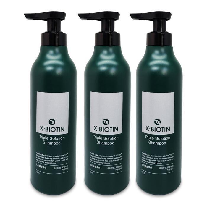TS Xbiotin Shampoo Triple Solution Bergamot 500g Hair Fall Care 3pack S