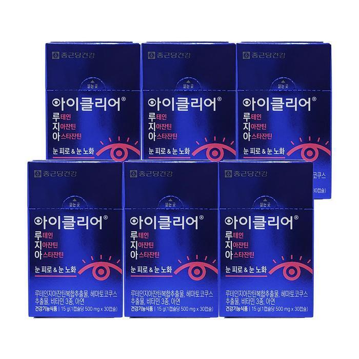 Jeonggangtang Health Eye Clear Lutein Zeaxanthin 500mg x 30 Capsules 6 pcs SS (49145368)